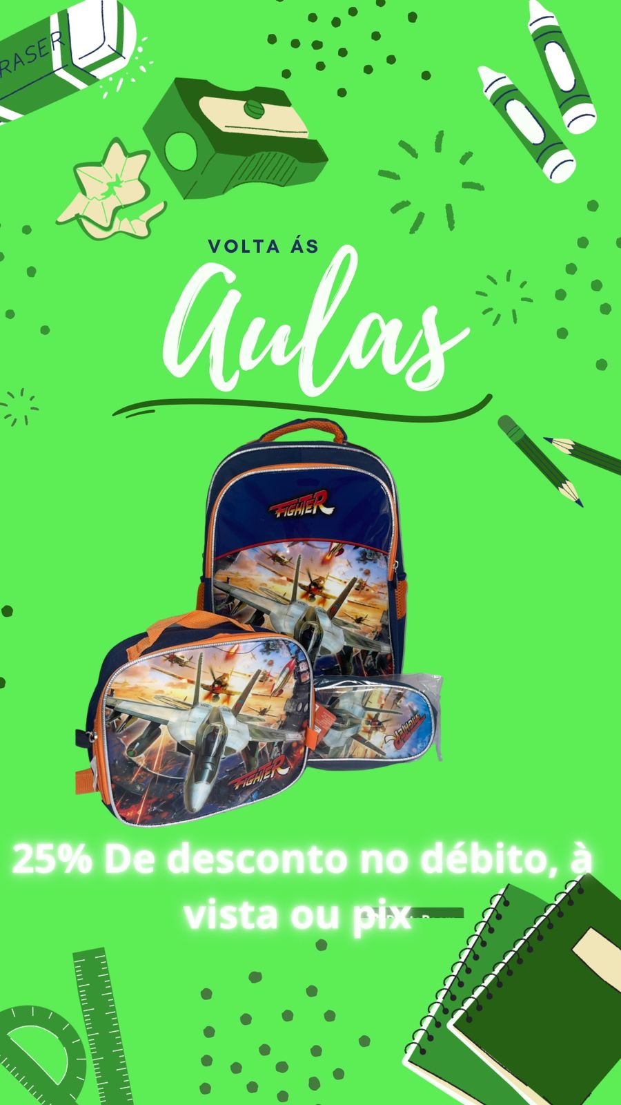 KIT- Avião Militar (Cor Azul e Laranja)